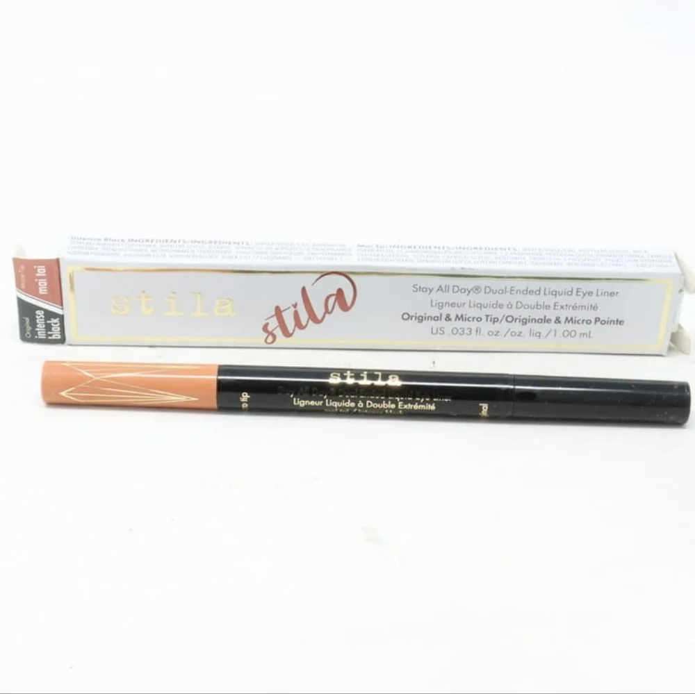 MAI TAI and INTENSE BLACK NIB Stila Stay All Day Dual Ended Liquid Eyeliner